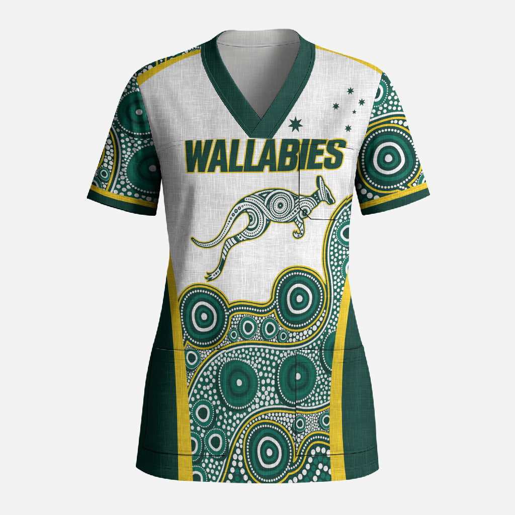 Custom Rugby Australia 2026 Scrub Top Wallabies Go Champions
