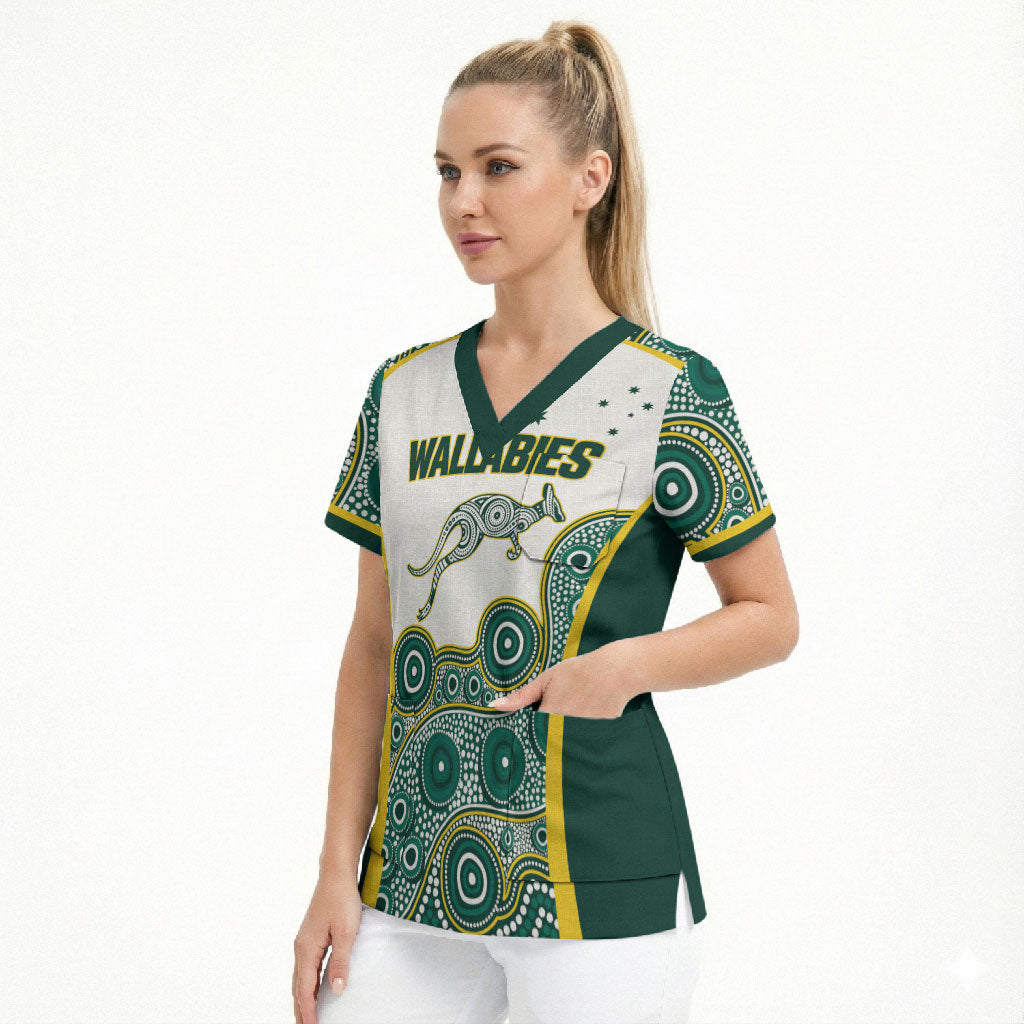 Custom Rugby Australia 2026 Scrub Top Wallabies Go Champions