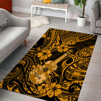 Hawaii Ukulele Area Rug Polynesian Pattern Gold Version LT01 - Polynesian Pride
