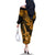 Hawaii Ukulele Family Matching Off Shoulder Long Sleeve Dress and Hawaiian Shirt Polynesian Pattern Gold Version LT01 - Polynesian Pride