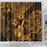 Hawaii Ukulele Shower Curtain Polynesian Pattern Gold Version LT01 - Polynesian Pride