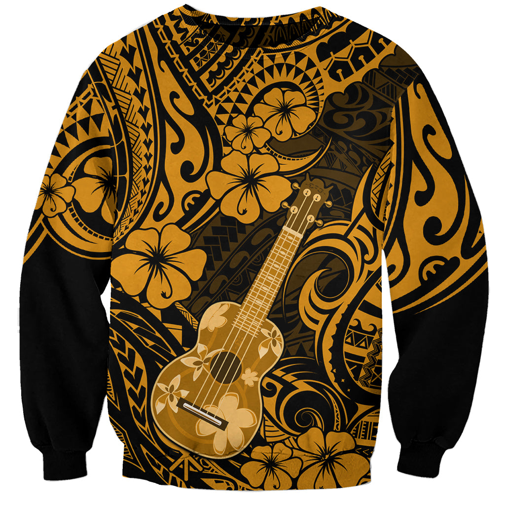 Hawaii Ukulele Sweatshirt Polynesian Pattern Gold Version LT01 Unisex Gold - Polynesian Pride