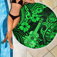 Hawaii Ukulele Beach Blanket Polynesian Pattern Green Version LT01 - Wonder Print Shop