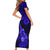 Hawaii Ukulele Family Matching Short Sleeve Bodycon Dress and Hawaiian Shirt Polynesian Pattern Navy Blue Version LT01 - Polynesian Pride