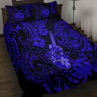 Hawaii Ukulele Quilt Bed Set Polynesian Pattern Navy Blue Version LT01 - Polynesian Pride
