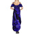 Hawaii Ukulele Summer Maxi Dress Polynesian Pattern Navy Blue Version LT01 - Polynesian Pride