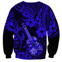 Hawaii Ukulele Sweatshirt Polynesian Pattern Navy Blue Version LT01 - Polynesian Pride