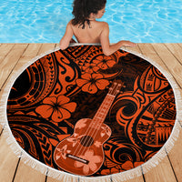 Hawaii Ukulele Beach Blanket Polynesian Pattern Orange Version LT01 - Wonder Print Shop
