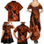 Hawaii Ukulele Family Matching Summer Maxi Dress and Hawaiian Shirt Polynesian Pattern Orange Version LT01 - Polynesian Pride