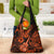 Hawaii Ukulele Grocery Bag Polynesian Pattern Orange Version