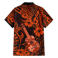Hawaii Ukulele Hawaiian Shirt Polynesian Pattern Orange Version LT01 - Polynesian Pride