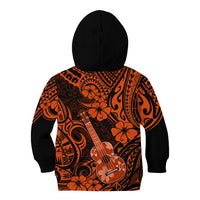 Hawaii Ukulele Kid Hoodie Polynesian Pattern Orange Version LT01 - Polynesian Pride