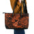 Hawaii Ukulele Leather Tote Bag Polynesian Pattern Orange Version LT01 - Polynesian Pride