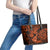 Hawaii Ukulele Leather Tote Bag Polynesian Pattern Orange Version LT01 - Polynesian Pride