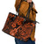 Hawaii Ukulele Leather Tote Bag Polynesian Pattern Orange Version LT01 - Polynesian Pride