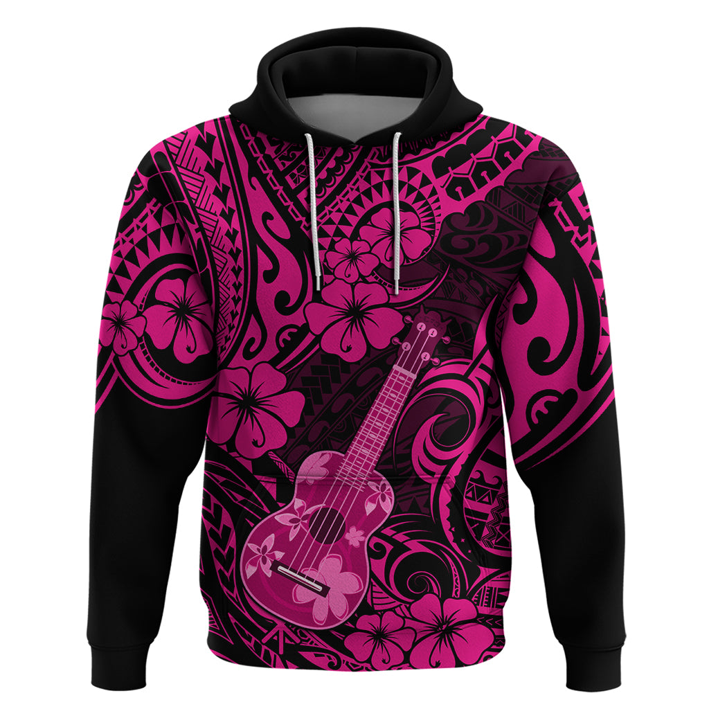 Hawaii Ukulele Hoodie Polynesian Pattern Pink Version LT01 Pullover Hoodie Pink - Polynesian Pride