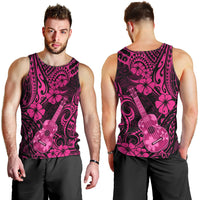 Hawaii Ukulele Men Tank Top Polynesian Pattern Pink Version LT01 - Polynesian Pride