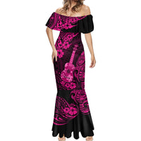 Hawaii Ukulele Mermaid Dress Polynesian Pattern Pink Version LT01 - Polynesian Pride