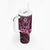 Hawaii Ukulele Tumbler With Handle Polynesian Pattern Pink Version