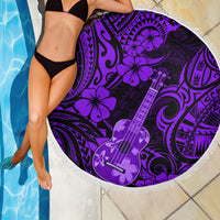Hawaii Ukulele Beach Blanket Polynesian Pattern Purple Version LT01 - Wonder Print Shop