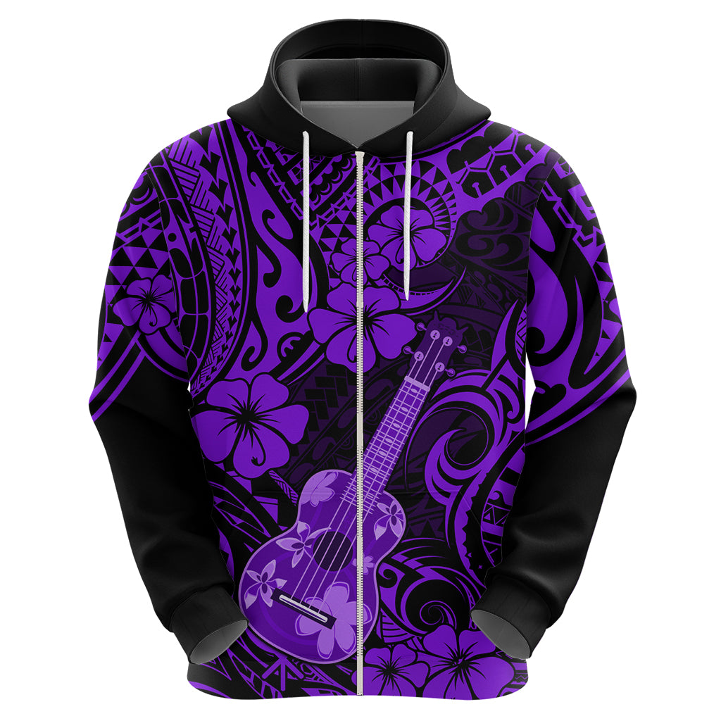 Hawaii Ukulele Hoodie Polynesian Pattern Purple Version LT01 - Polynesian Pride