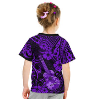 Hawaii Ukulele Kid T Shirt Polynesian Pattern Purple Version LT01 - Polynesian Pride