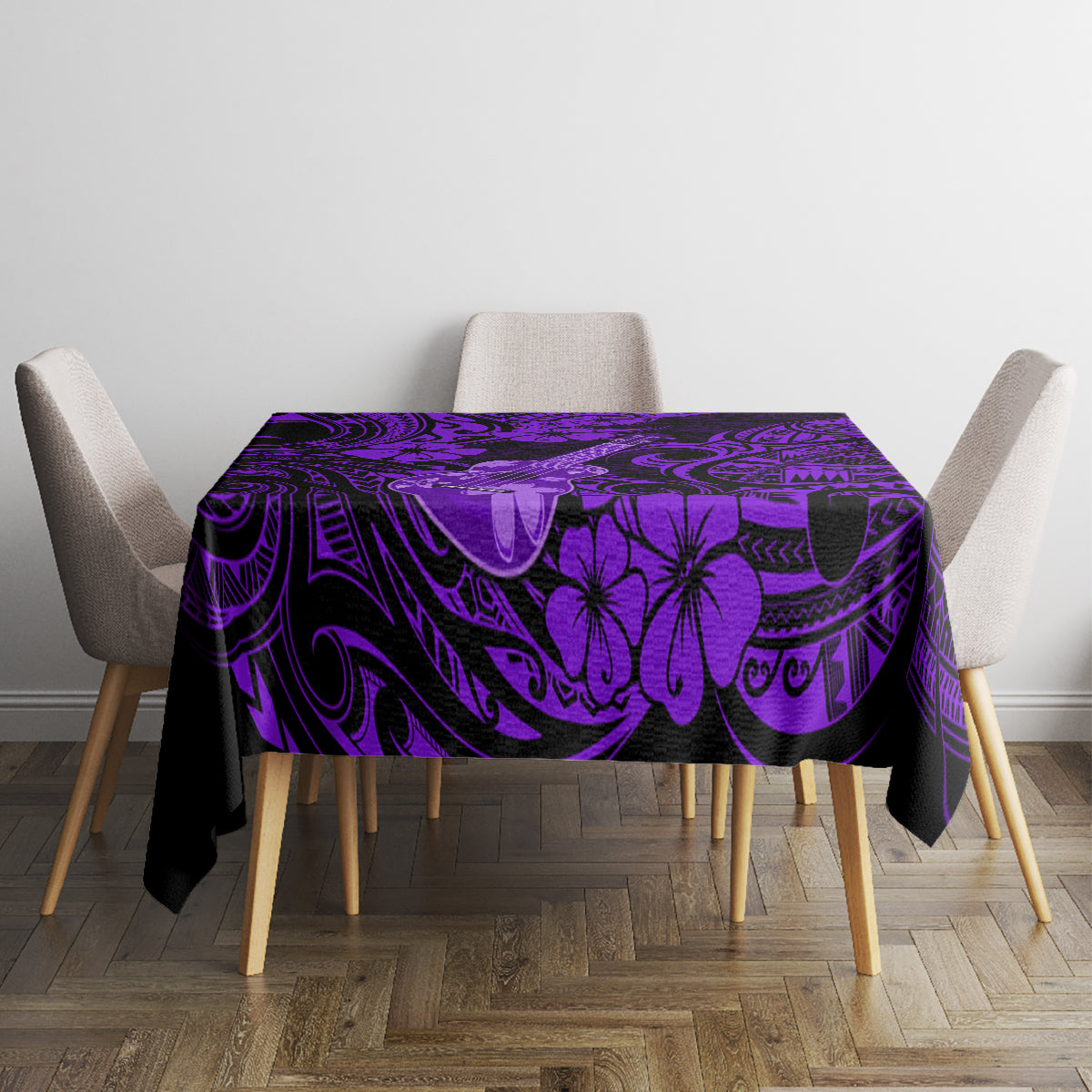 Hawaii Ukulele Tablecloth Polynesian Pattern Purple Version LT01 - Polynesian Pride