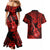 Hawaii Ukulele Couples Matching Mermaid Dress and Hawaiian Shirt Polynesian Pattern Red Version LT01 - Polynesian Pride