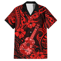 Hawaii Ukulele Hawaiian Shirt Polynesian Pattern Red Version LT01 Red - Polynesian Pride
