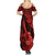 Hawaii Ukulele Summer Maxi Dress Polynesian Pattern Red Version LT01 - Polynesian Pride