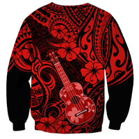 Hawaii Ukulele Sweatshirt Polynesian Pattern Red Version LT01 - Polynesian Pride