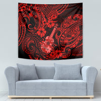 Hawaii Ukulele Tapestry Polynesian Pattern Red Version LT01 - Polynesian Pride