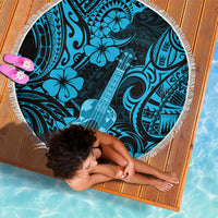 Hawaii Ukulele Beach Blanket Polynesian Pattern Sky Blue Version LT01 - Wonder Print Shop