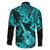 Hawaii Ukulele Family Matching Off Shoulder Short Dress and Hawaiian Shirt Polynesian Pattern Turquoise Version LT01 - Polynesian Pride