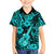 Hawaii Ukulele Family Matching Short Sleeve Bodycon Dress and Hawaiian Shirt Polynesian Pattern Turquoise Version LT01 Son's Shirt Turquoise - Polynesian Pride