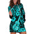 Hawaii Ukulele Hoodie Dress Polynesian Pattern Turquoise Version LT01 Turquoise - Polynesian Pride