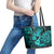 Hawaii Ukulele Leather Tote Bag Polynesian Pattern Turquoise Version LT01 - Polynesian Pride