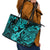 Hawaii Ukulele Leather Tote Bag Polynesian Pattern Turquoise Version LT01 - Polynesian Pride