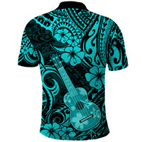 Hawaii Ukulele Polo Shirt Polynesian Pattern Turquoise Version LT01 - Polynesian Pride