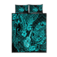 Hawaii Ukulele Quilt Bed Set Polynesian Pattern Turquoise Version LT01 Turquoise - Polynesian Pride