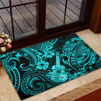 Hawaii Ukulele Rubber Doormat Polynesian Pattern Turquoise Version LT01 - Polynesian Pride