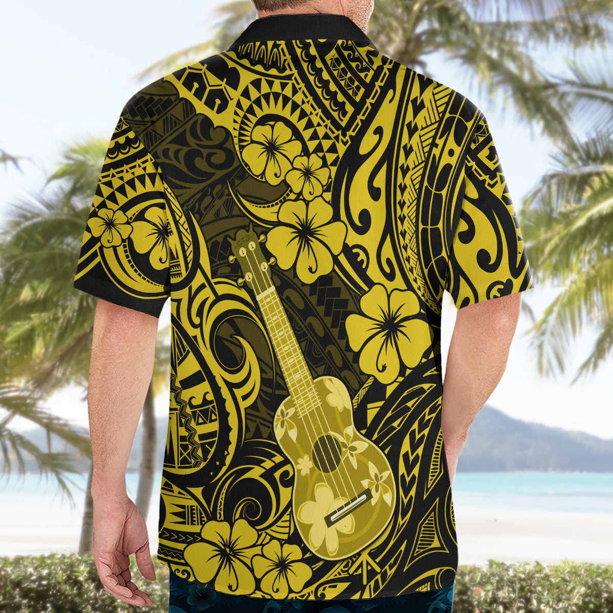 Hawaii Ukulele Hawaiian Shirt Polynesian Pattern Yellow Version LT01 - Polynesian Pride