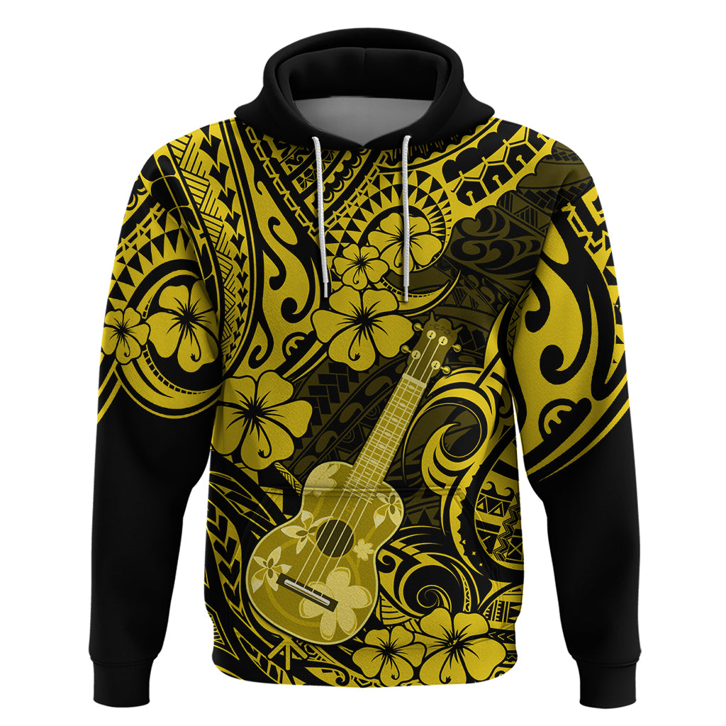 Hawaii Ukulele Hoodie Polynesian Pattern Yellow Version LT01 Pullover Hoodie Yellow - Polynesian Pride