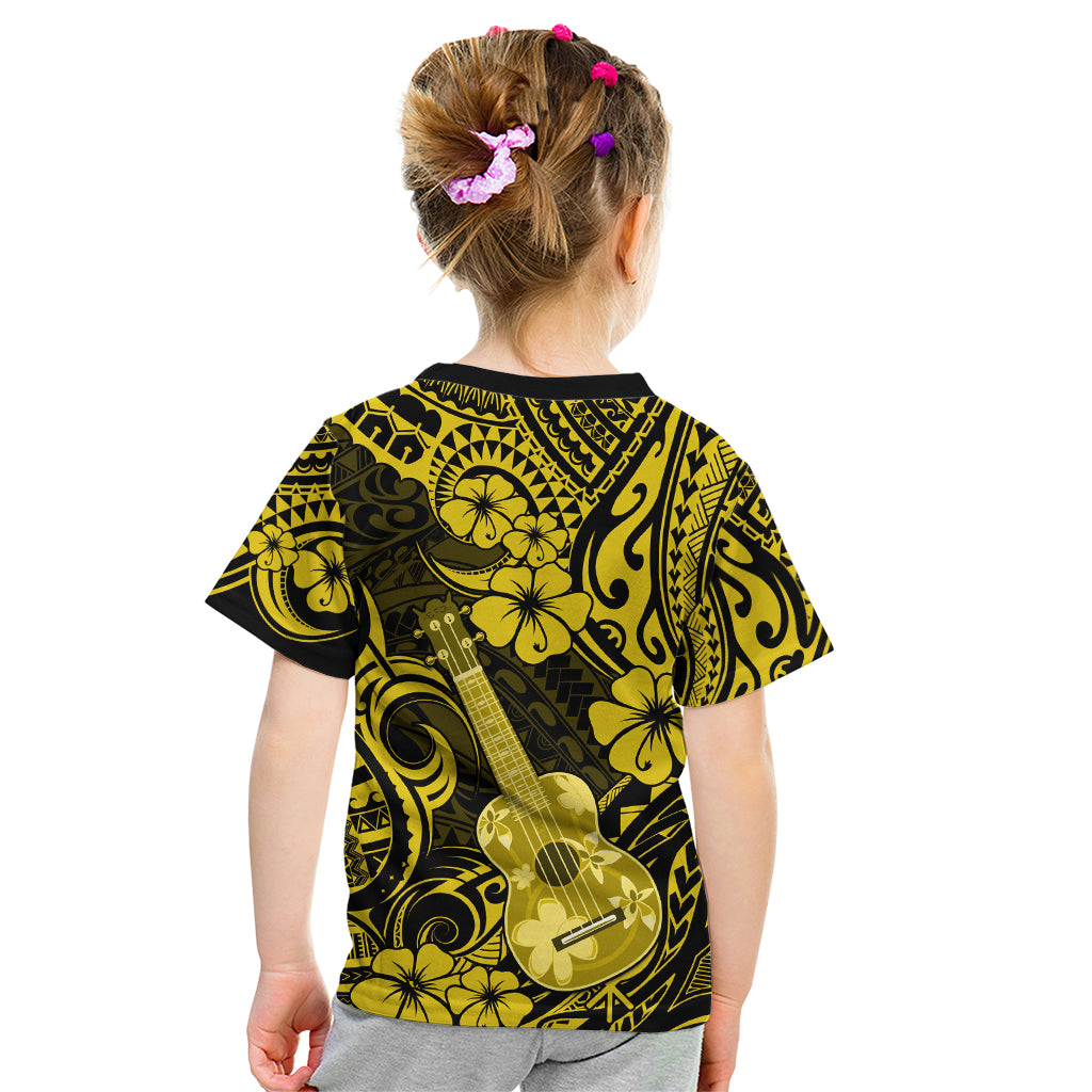 Hawaii Ukulele Kid T Shirt Polynesian Pattern Yellow Version LT01 - Polynesian Pride