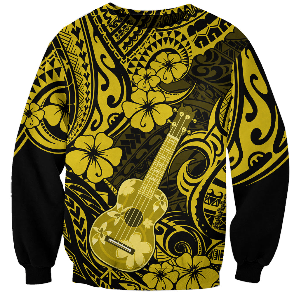 Hawaii Ukulele Sweatshirt Polynesian Pattern Yellow Version LT01 Unisex Yellow - Polynesian Pride