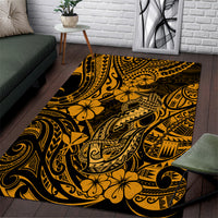 Hawaii Fish Hook Area Rug Polynesian Pattern Gold Version LT01 Gold - Polynesian Pride