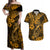 Hawaii Fish Hook Couples Matching Off Shoulder Maxi Dress and Hawaiian Shirt Polynesian Pattern Gold Version LT01 Gold - Polynesian Pride