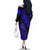 Hawaii Fish Hook Family Matching Off Shoulder Long Sleeve Dress and Hawaiian Shirt Polynesian Pattern Navy Blue Version LT01 - Polynesian Pride