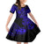 Hawaii Fish Hook Family Matching Short Sleeve Bodycon Dress and Hawaiian Shirt Polynesian Pattern Navy Blue Version LT01 Daughter's Dress Blue - Polynesian Pride
