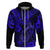 Hawaii Fish Hook Hoodie Polynesian Pattern Navy Blue Version LT01 Zip Hoodie Blue - Polynesian Pride